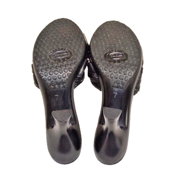 Stuart Weitzman BlacStuart Weitzman Black Satin Peep Toe Crystal Heel Pump - Picture 12 of 14